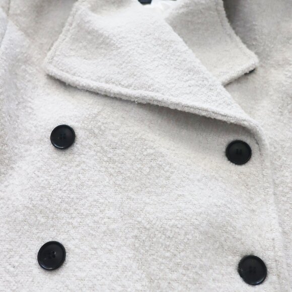 ZARA ZW COLLECTION Ivory Manteco Wool Blend Boucle Jacket Short Coat 9867/765 XS - Picture 9 of 12